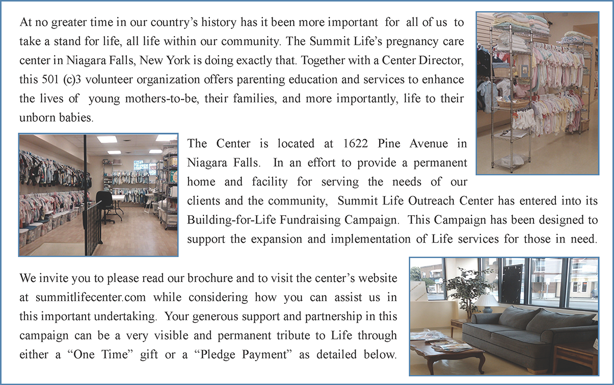 Summit Life Outreach Centers Building for Life  Campaign inside left page