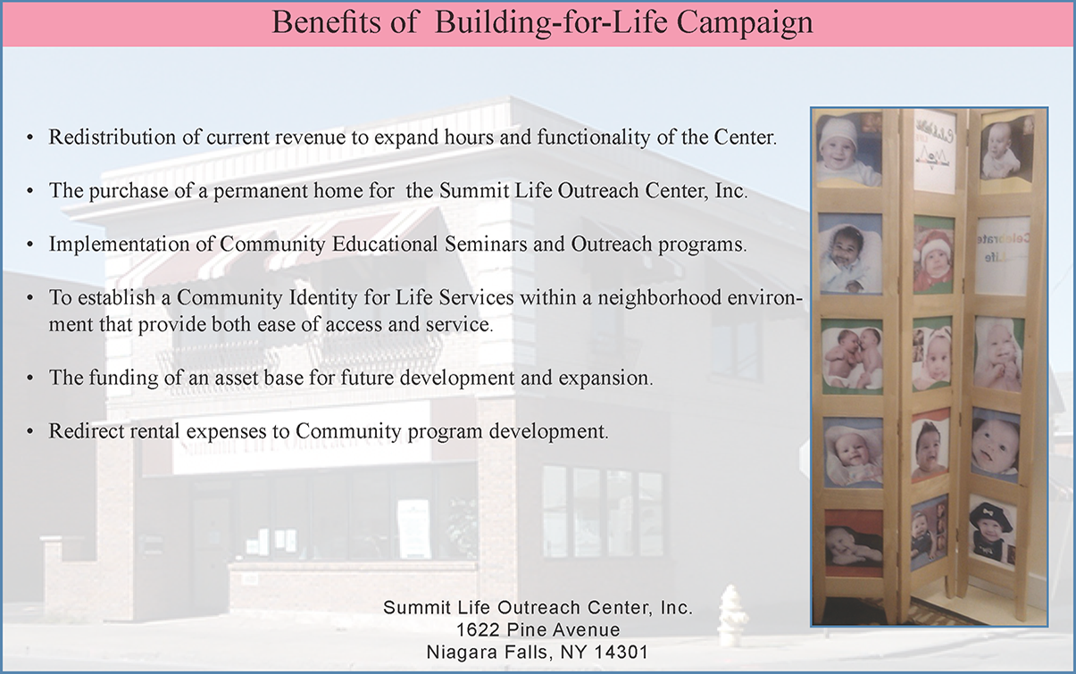 Summit Life Outreach Centers Building for Life  Campaign front back page