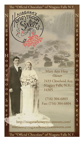 Niagara Honeymoon Sweets Business Card Front version 2