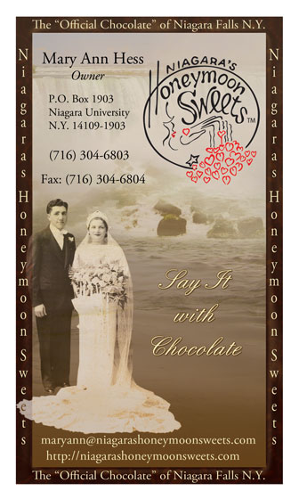 Niagara Honeymoon Sweets Business Card Front version 3