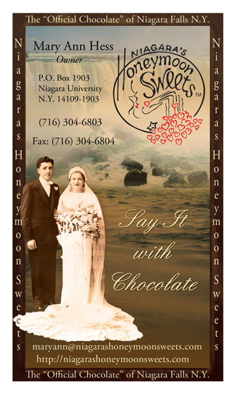 Niagara Honeymoon Sweets Business Card Front version 5