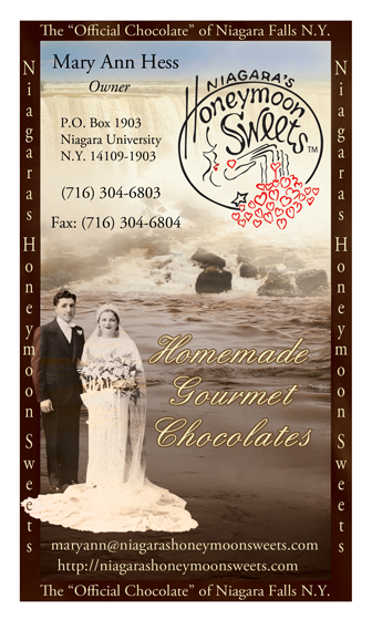 Niagara Honeymoon Sweets Business Card Front version 6