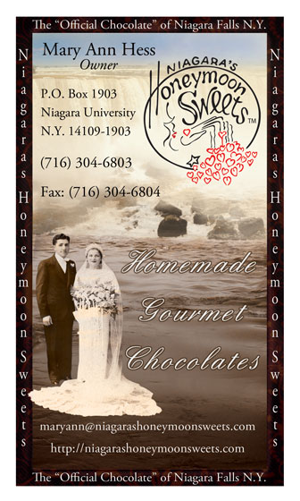 Niagara Honeymoon Sweets Business Card Front version 7