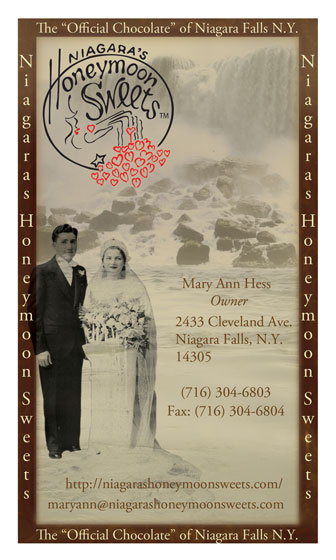 Niagara Honeymoon Sweets Business Card Front version 1