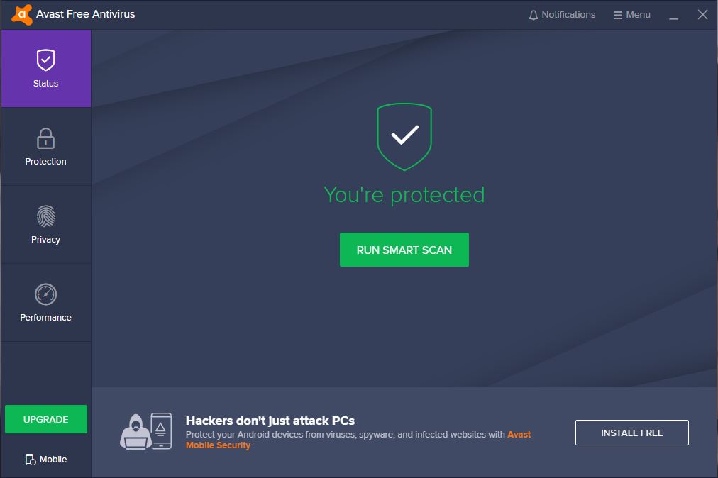 Avast Anti-Virus Software Interface