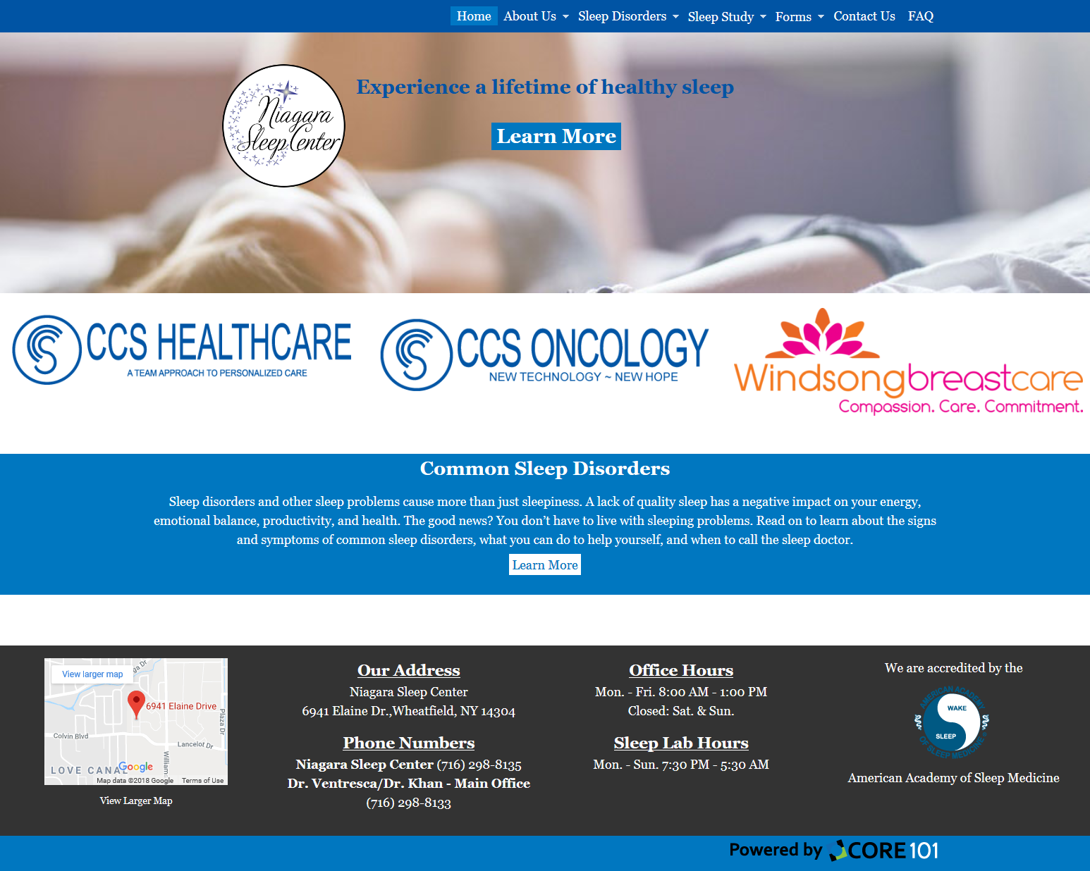 Niagara Sleep Center 2 Website Screenshot