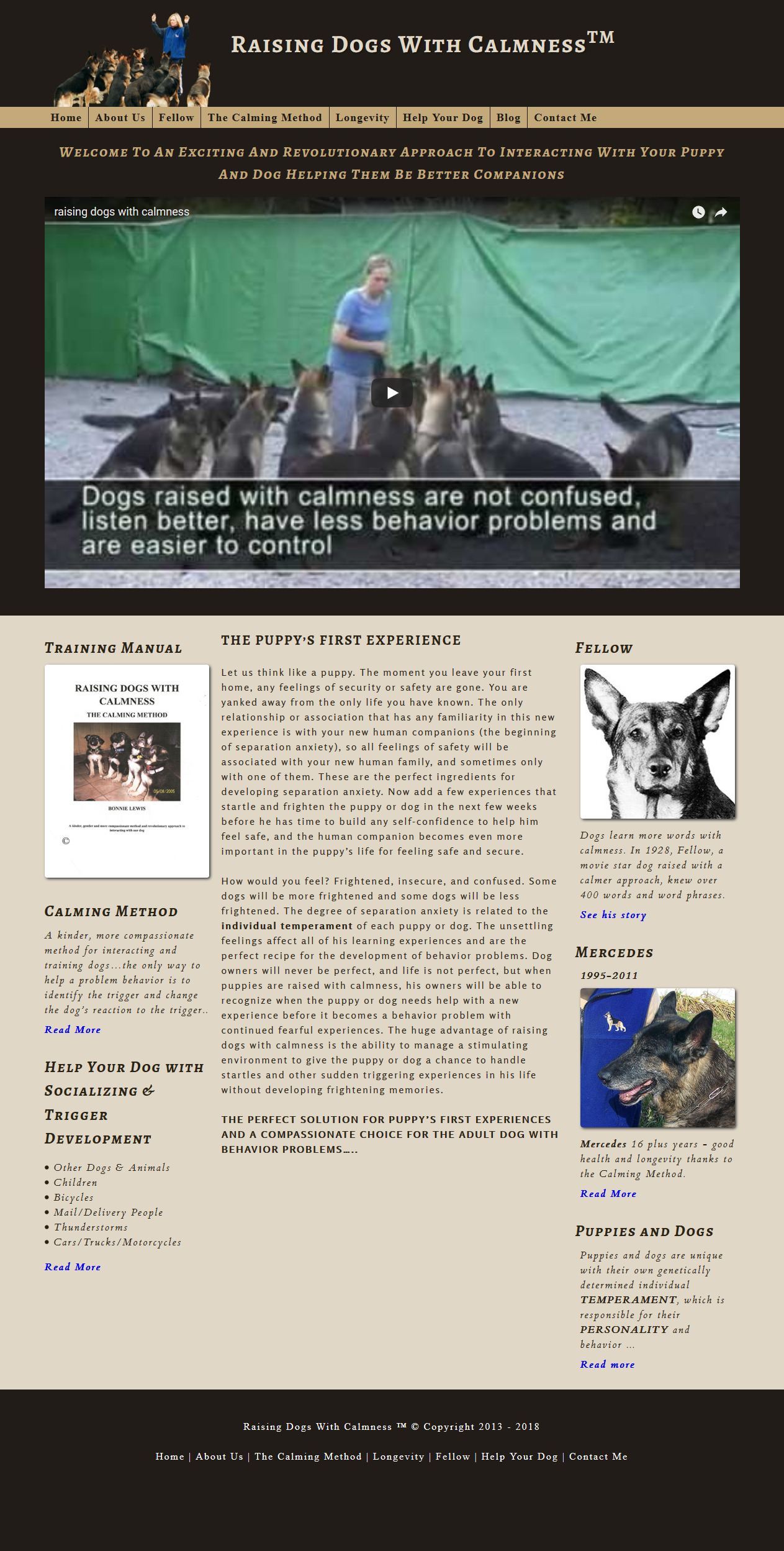 Raising Dogs with Calmness Website Screenshot