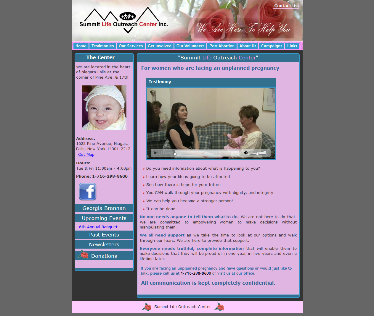 Summit Life Outreach Center Website Screenshot